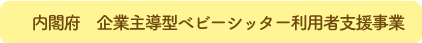内閣府　企業主導型ベビーシッター利用者支援事業